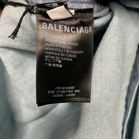Balenciaga Logo Light Blue Denim Shirt - Picture 8 of 10